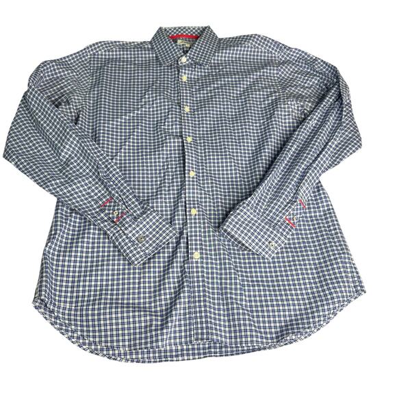 Jeremy Argyle NYC Men's sz Large Blue Plaid Button Down Shrt Long Sleeve Cotton - Picture 1 of 11